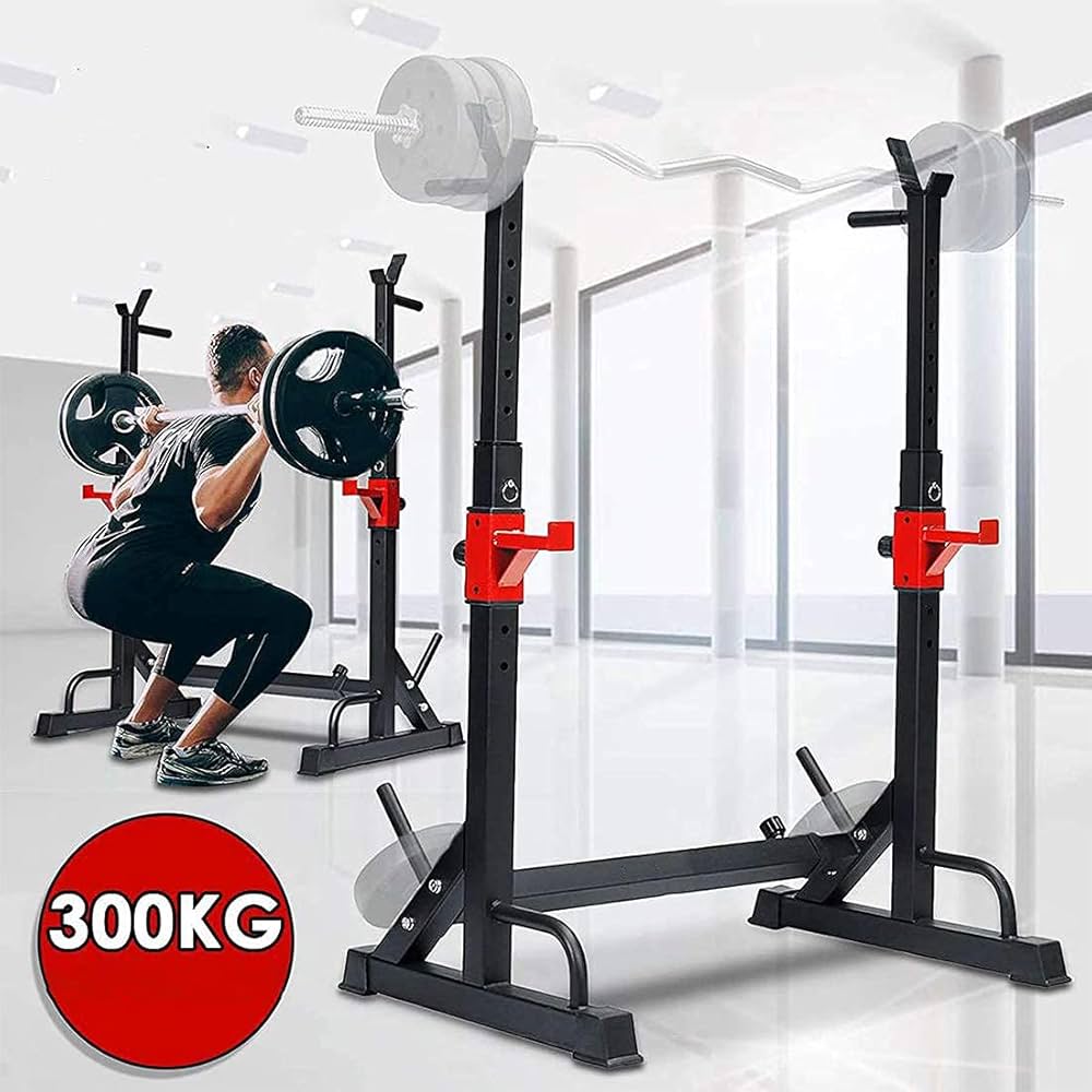 Amazon | 調整可能なスクワットダンベルホルダー、調整可能なラック